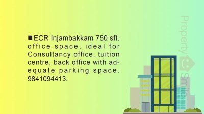 750 Sqft Office space for rent @ ECR Injambakkam