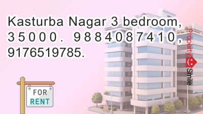 3BHK, Flat For Rent @Kasturiba Nagar - ₹35k