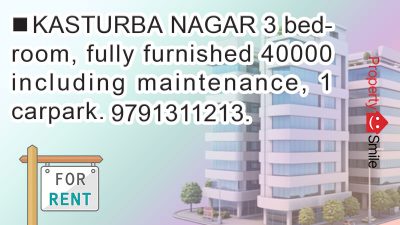 3BHK, Flat For Rent @Kasturiba Nagar - ₹40k