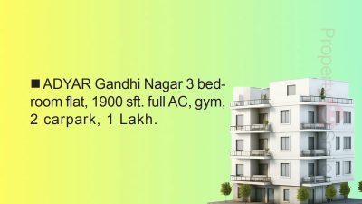 2 BHK, 1900 Sqft Flat for rent @ Gandhi nagar - Rs. 1 Lakh