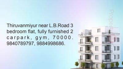 3 BHK Flat for rent @ Thiruvanmiyur - Rs. 70K