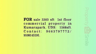 Commercial space for sale @ Kumara park 3303 Sqft, UDS 1568 Sqft